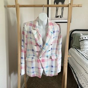 🚫SOLD Maison D’ Amelie pink blue and white blazer